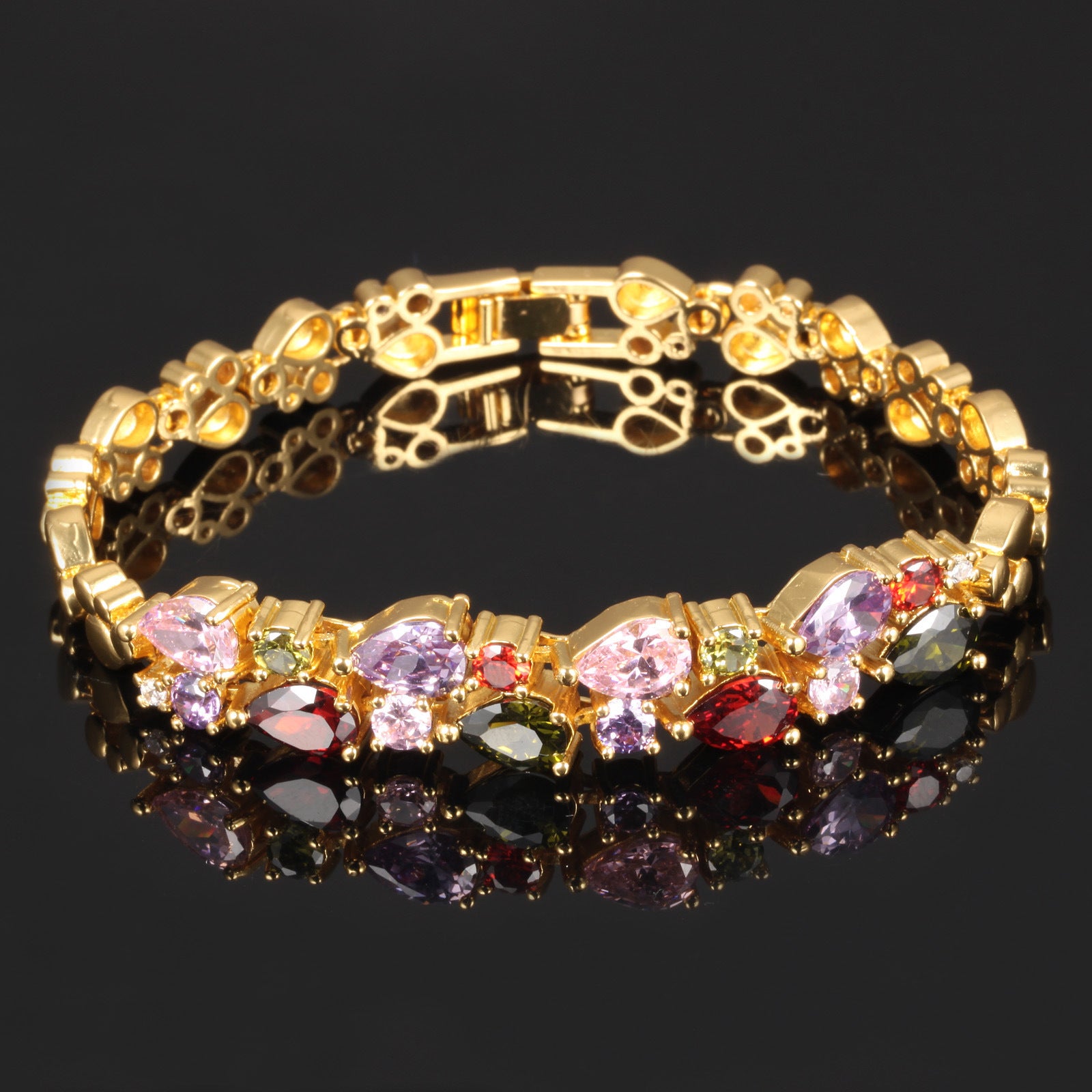 Wholesale Antique Copper Plated Gold Crystal Bracelet
